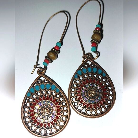 Beautiful gemstone boho   earrings - Picture 4 of 4